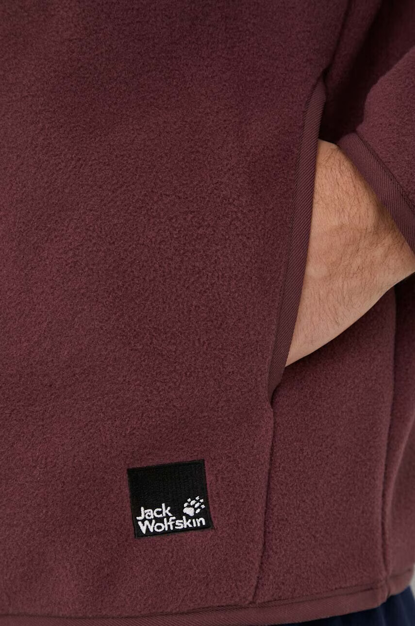 Jack Wolfskin Суичър в бордо с изчистен дизайн - Pepit.bg