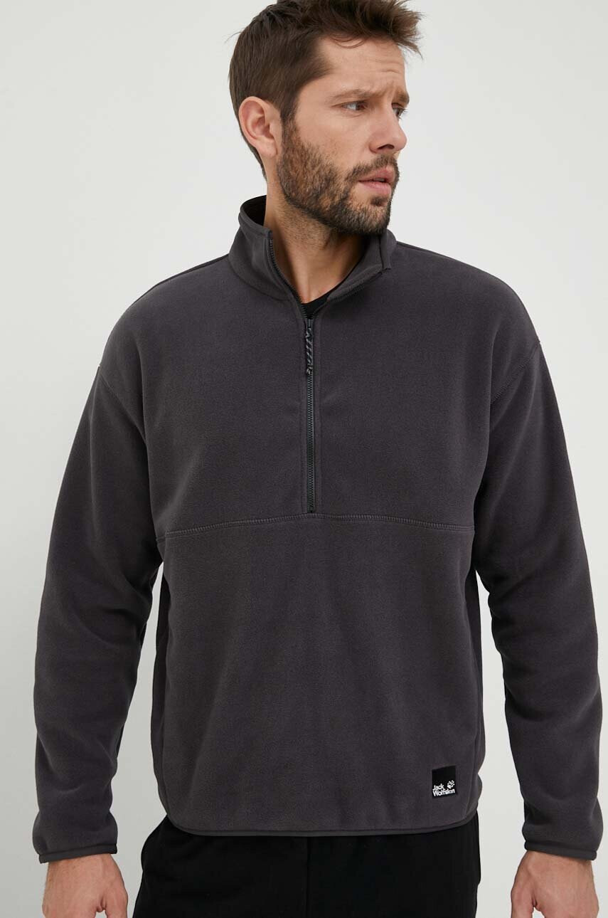 Jack Wolfskin Суичър в сиво с изчистен дизайн - Pepit.bg