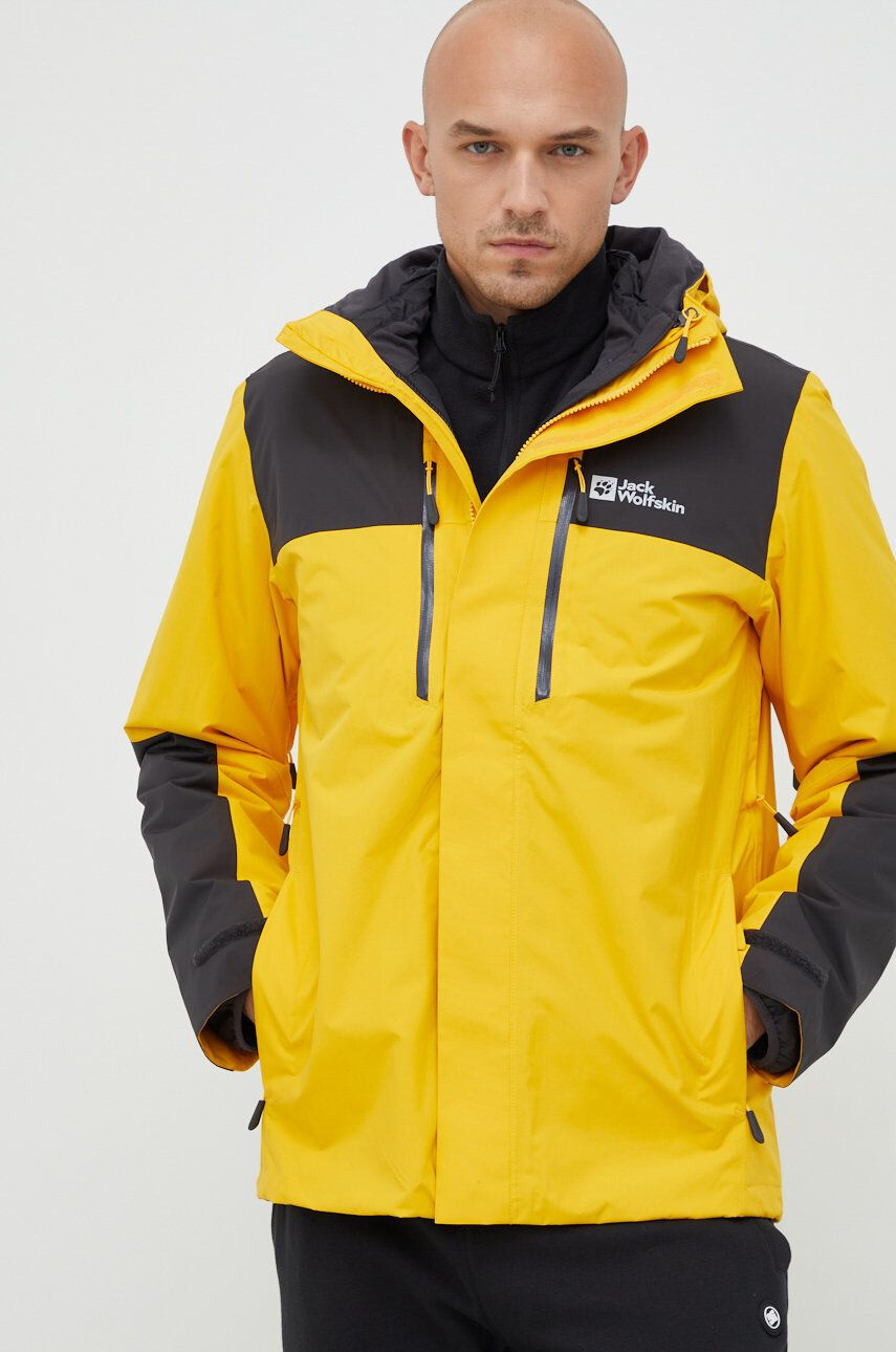 Jack Wolfskin Яке за спортове на открито Jasper 3in1 в жълто - Pepit.bg