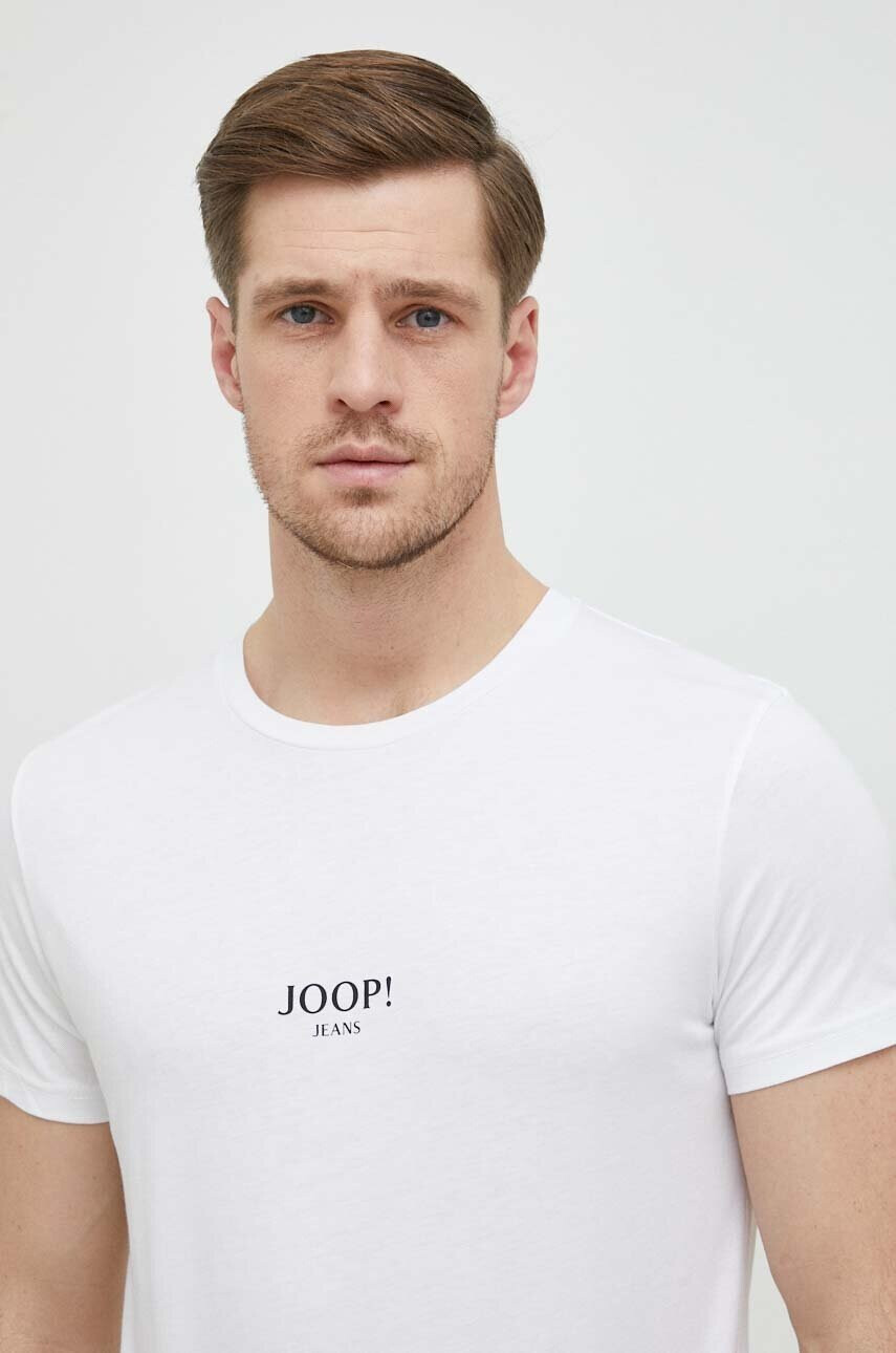 Joop! Памучна тениска в бяло с изчистен дизайн - Pepit.bg