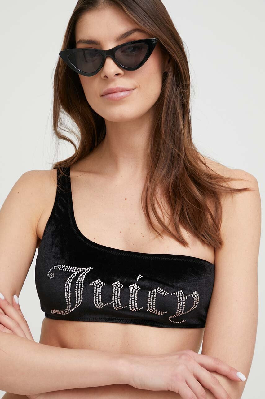 Juicy Couture Бански от две части Jocelyn Diamente в черно с мека чашка - Pepit.bg