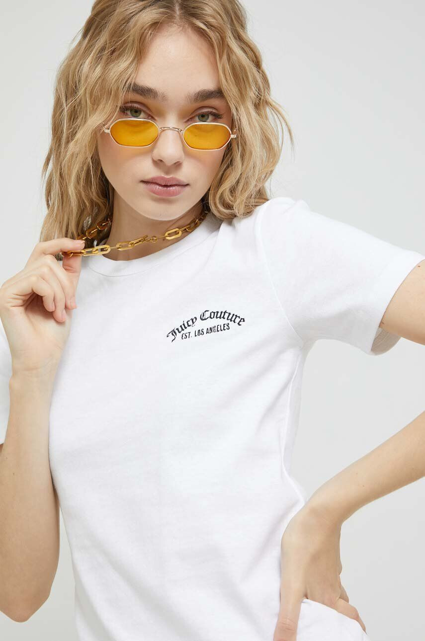 Juicy Couture Памучна тениска в бяло - Pepit.bg