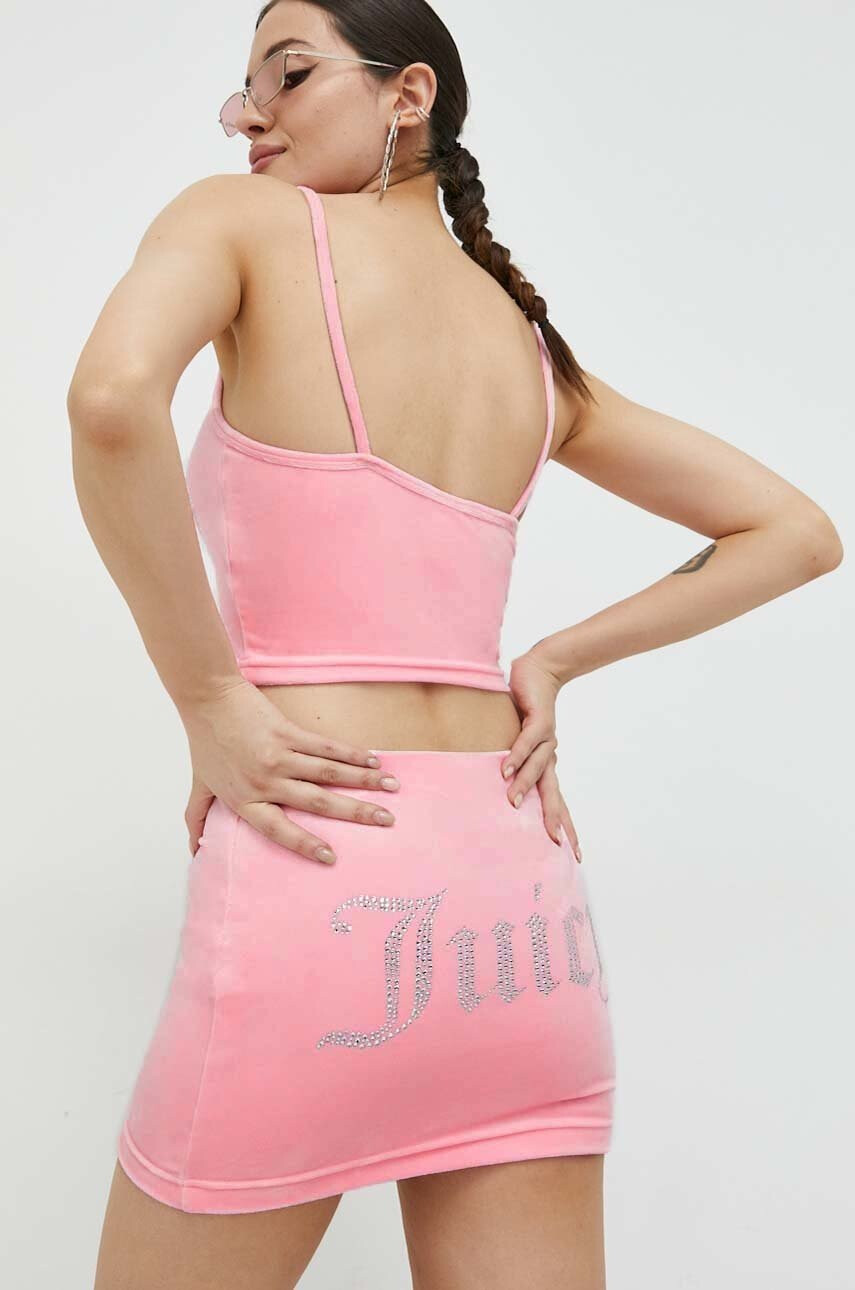 Juicy Couture Пола в розово къс модел с кройка тип молив - Pepit.bg