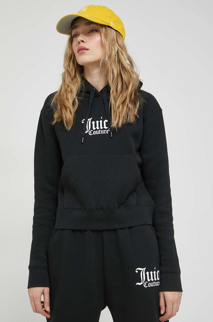 Juicy Couture Суичър Patricia в черно с качулка с принт - Pepit.bg