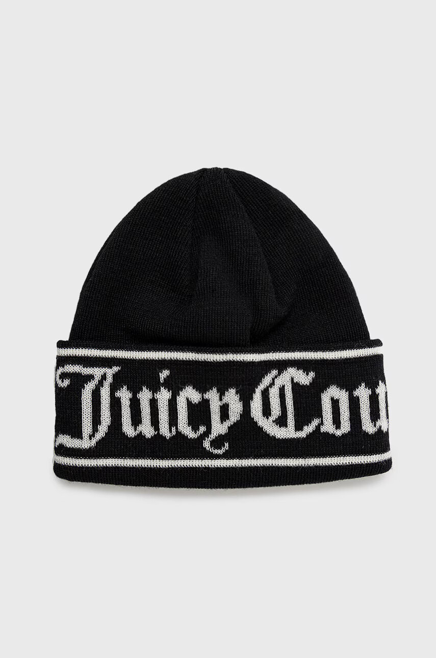 Juicy Couture Вълнена шапка в черно от вълна - Pepit.bg