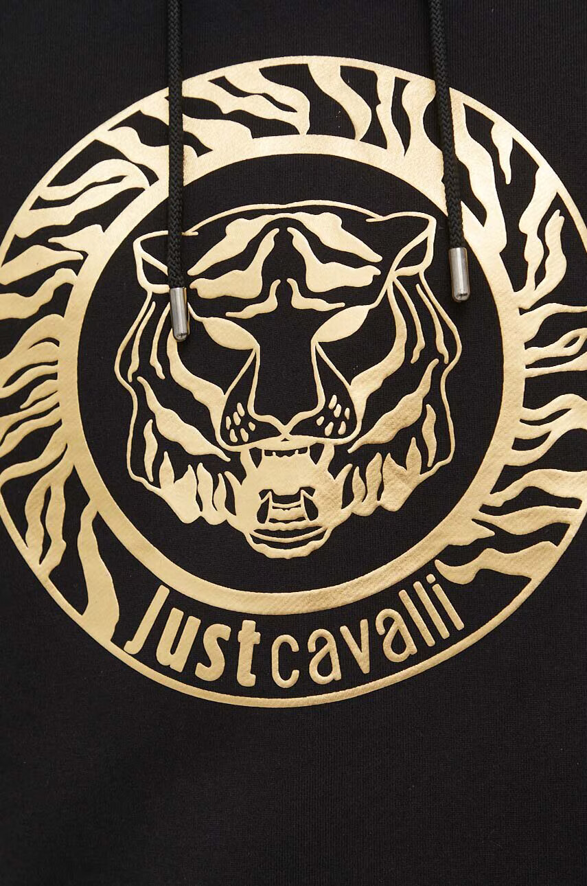 Just Cavalli Суичър в златисто с качулка с принт - Pepit.bg