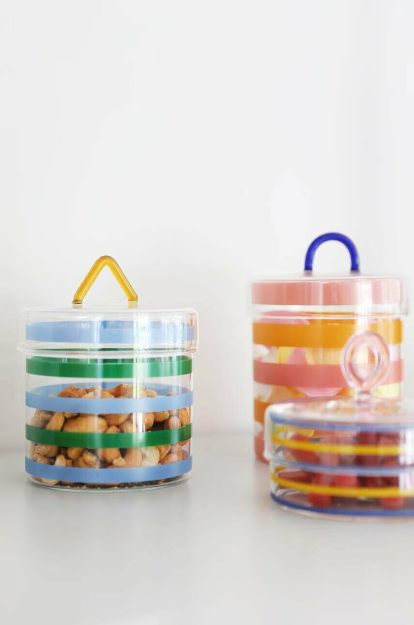 &k amsterdam Кутия с капак Jar Stripy - Pepit.bg