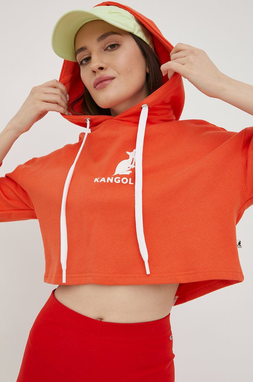 Kangol Памучен суичър в черно с изчистен дизайн - Pepit.bg