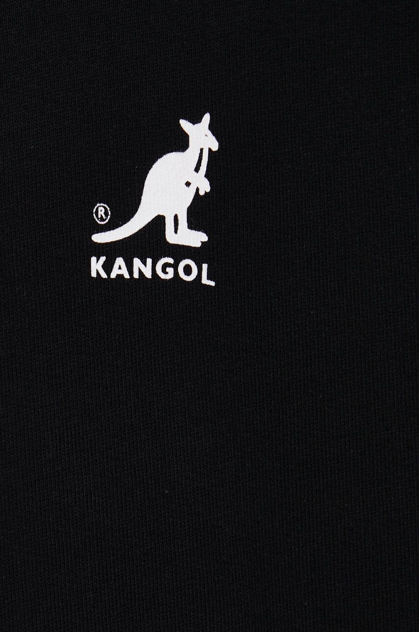 Kangol Памучен суичър в черно с изчистен дизайн - Pepit.bg