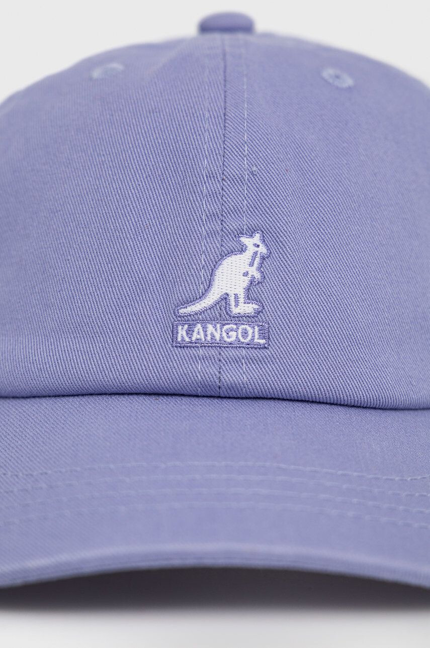 Kangol Памучна шапка в лилаво с изчистен дизайн - Pepit.bg