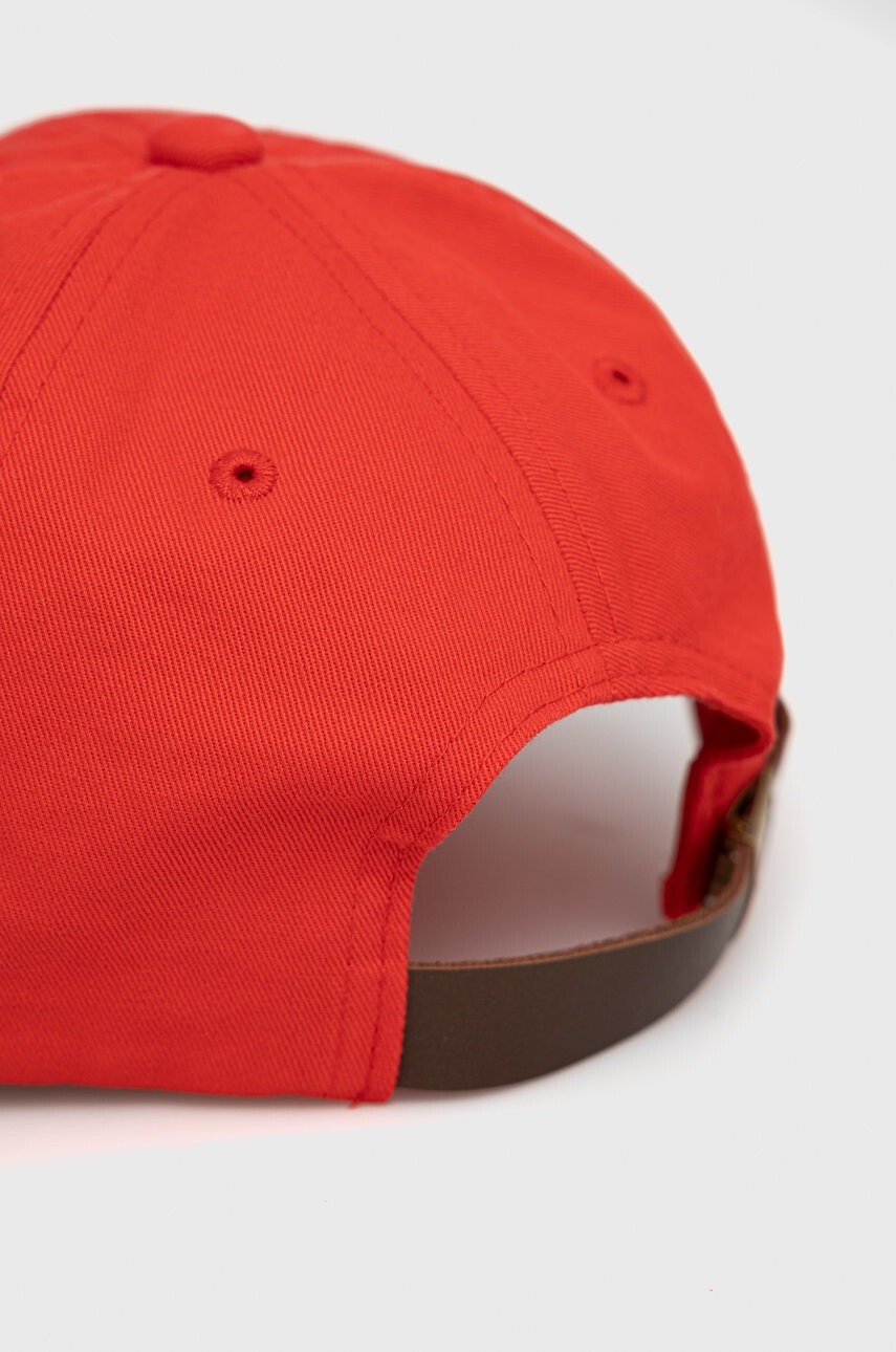 Kangol Памучна шапка в червено с апликация - Pepit.bg