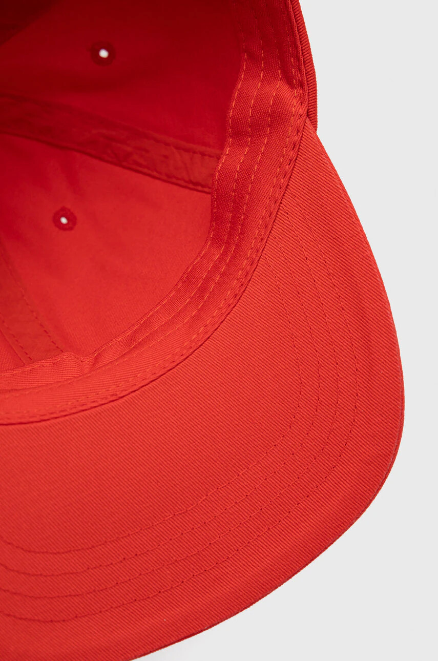 Kangol Памучна шапка в червено с апликация - Pepit.bg