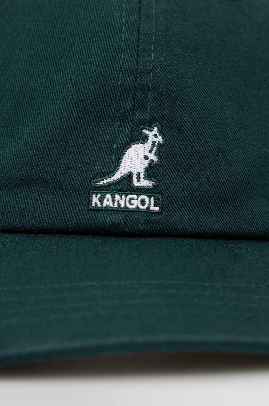 Kangol Памучна шапка с козирка в зелено с апликация - Pepit.bg