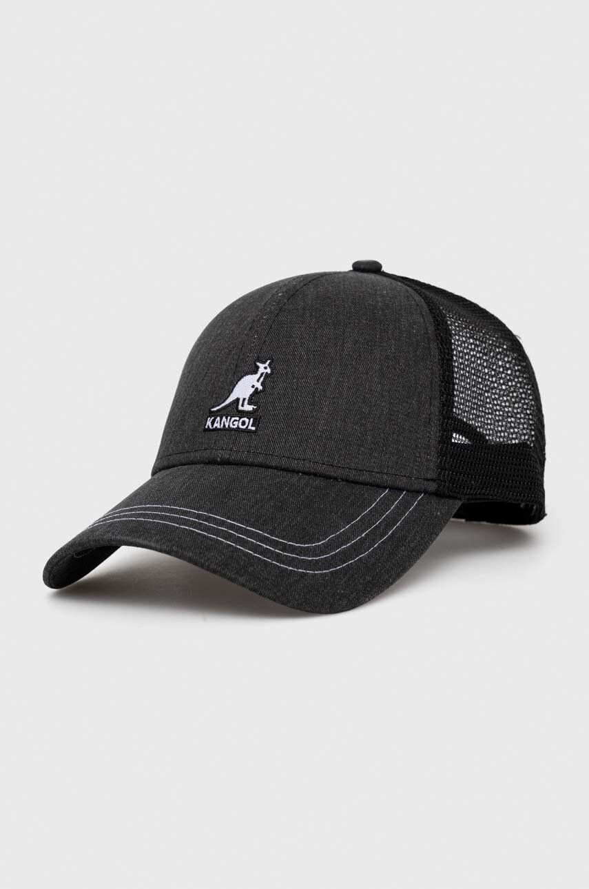 Kangol Шапка с козирка в черно с изчистен дизайн - Pepit.bg