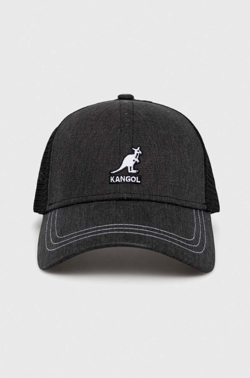 Kangol Шапка с козирка в черно с изчистен дизайн - Pepit.bg