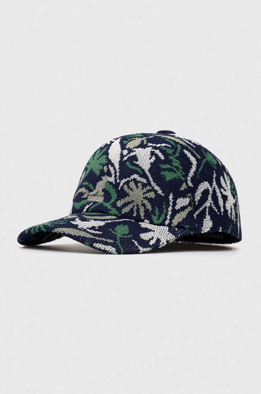 Kangol Шапка с козирка в тъмносиньо с десен - Pepit.bg