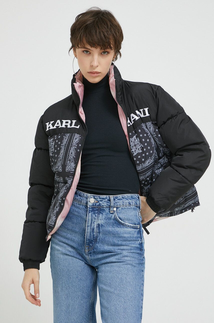 Karl Kani Яке с две лица Retro Reversible Puffer Jacket със зимна изолация с уголемена кройка - Pepit.bg