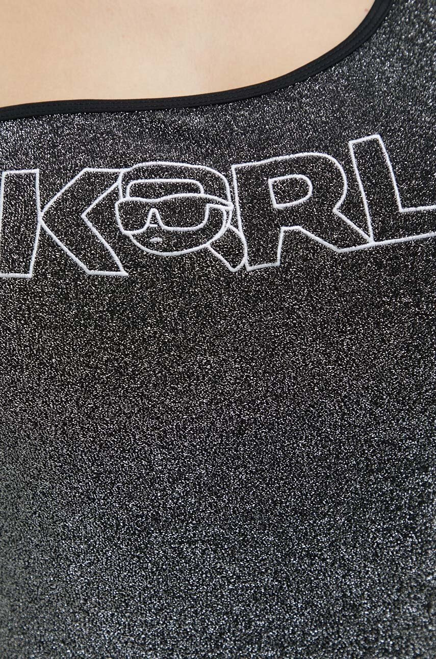 Karl Lagerfeld Бански костюм в сиво с мека чашка - Pepit.bg