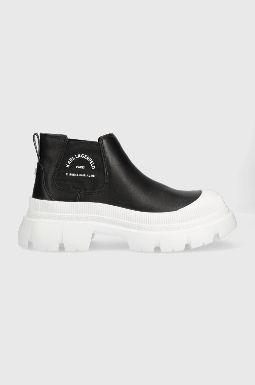 Karl Lagerfeld Боти челси Kl43530 Trekka Max в черно с платформа KL43530 - Pepit.bg