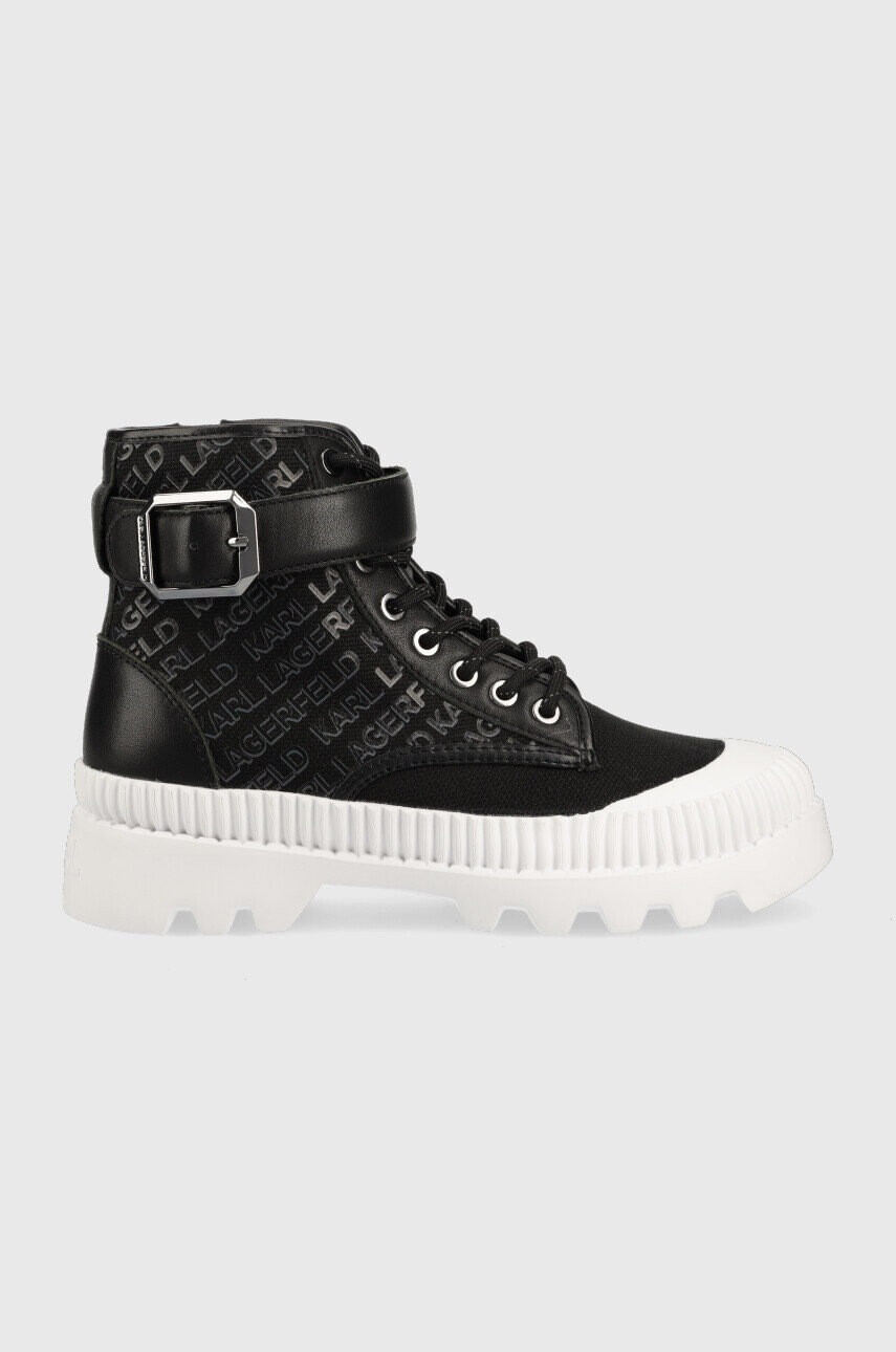 Karl Lagerfeld Боти KL42546 TREKKA II в черно с платформа KL42546 - Pepit.bg