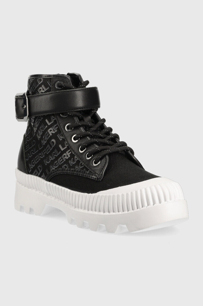 Karl Lagerfeld Боти KL42546 TREKKA II в черно с платформа KL42546 - Pepit.bg