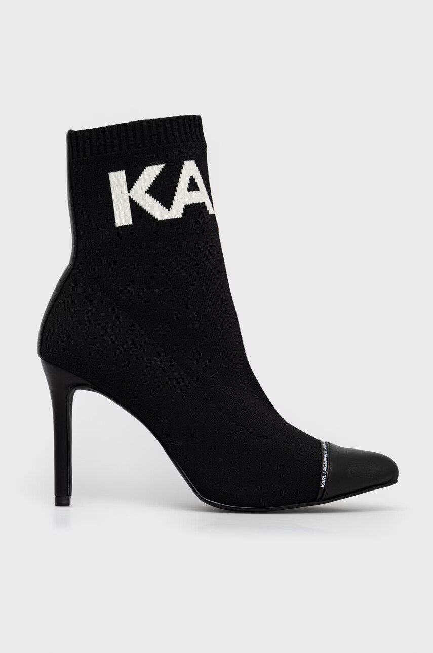 Karl Lagerfeld Боти Panache Hi в черно с ток стилето - Pepit.bg