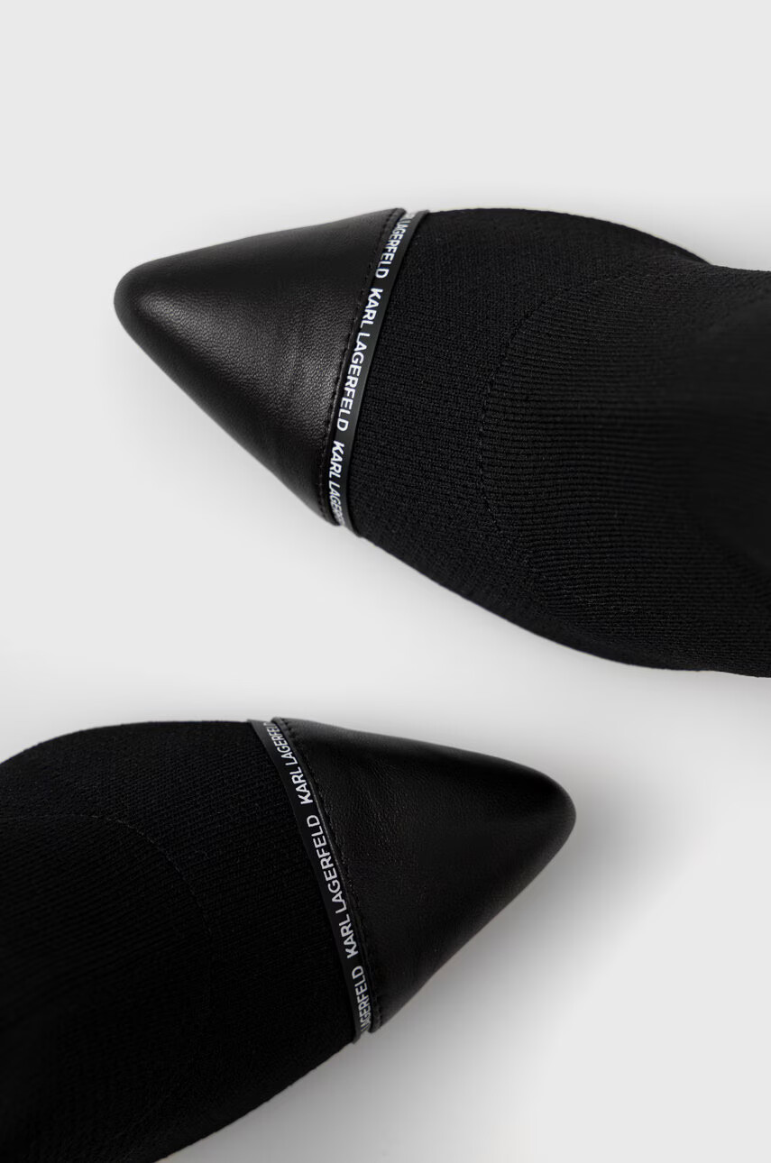 Karl Lagerfeld Боти Panache Hi в черно с ток стилето - Pepit.bg