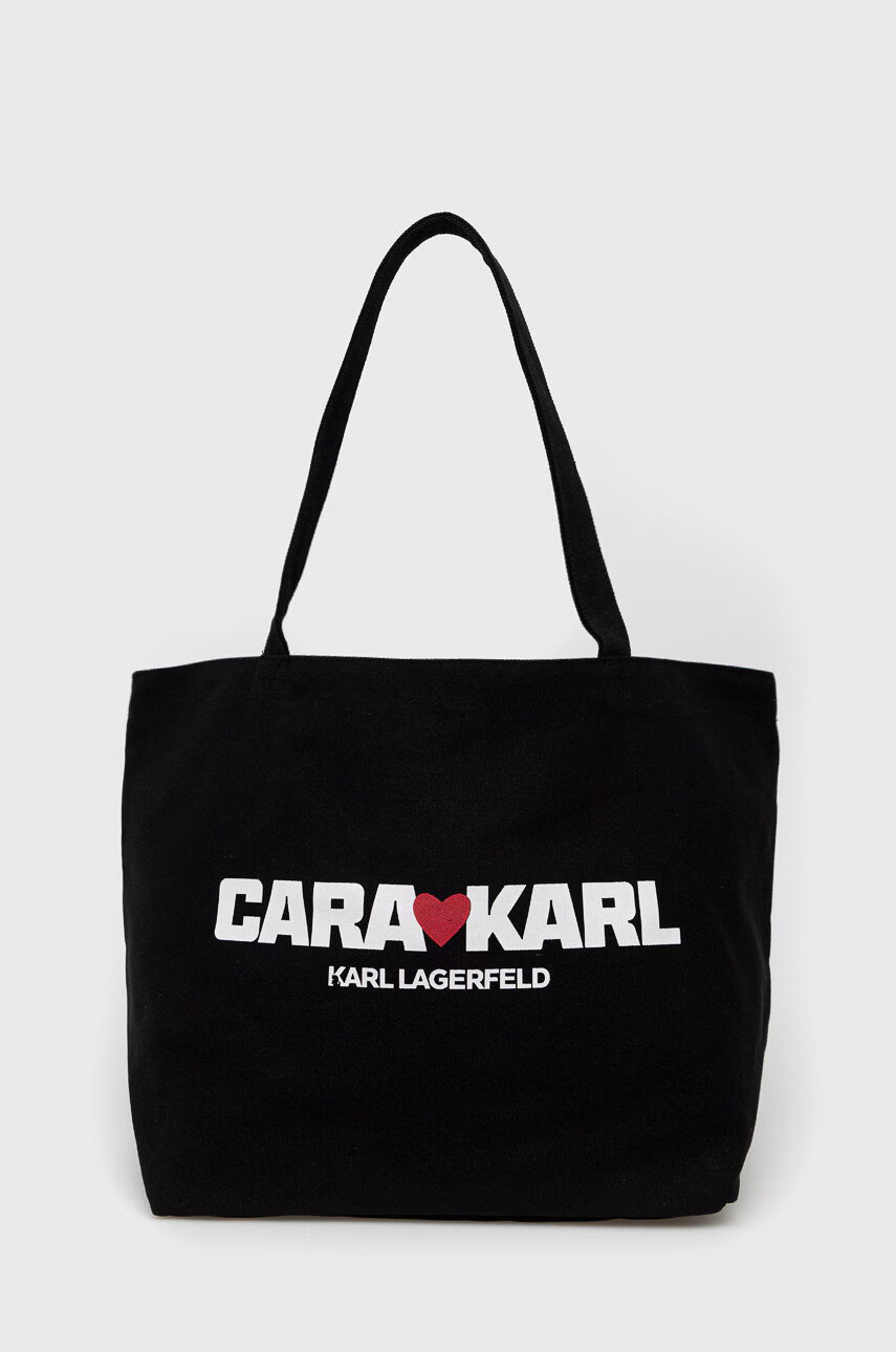Karl Lagerfeld Чанта X Cara Delevingne в черно - Pepit.bg