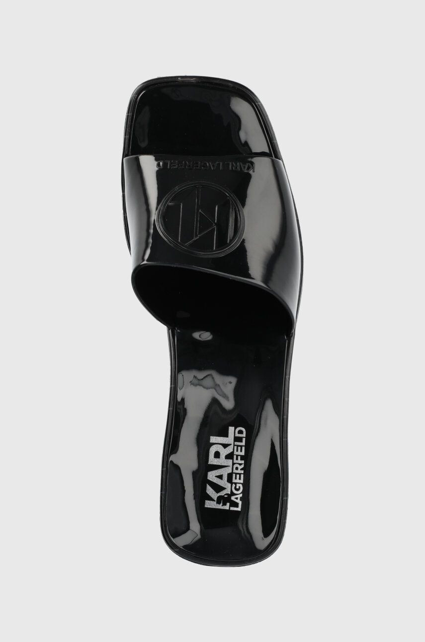 Karl Lagerfeld Чехли Jelly Blok Heel дамски в черно с висок ток KL83005 - Pepit.bg