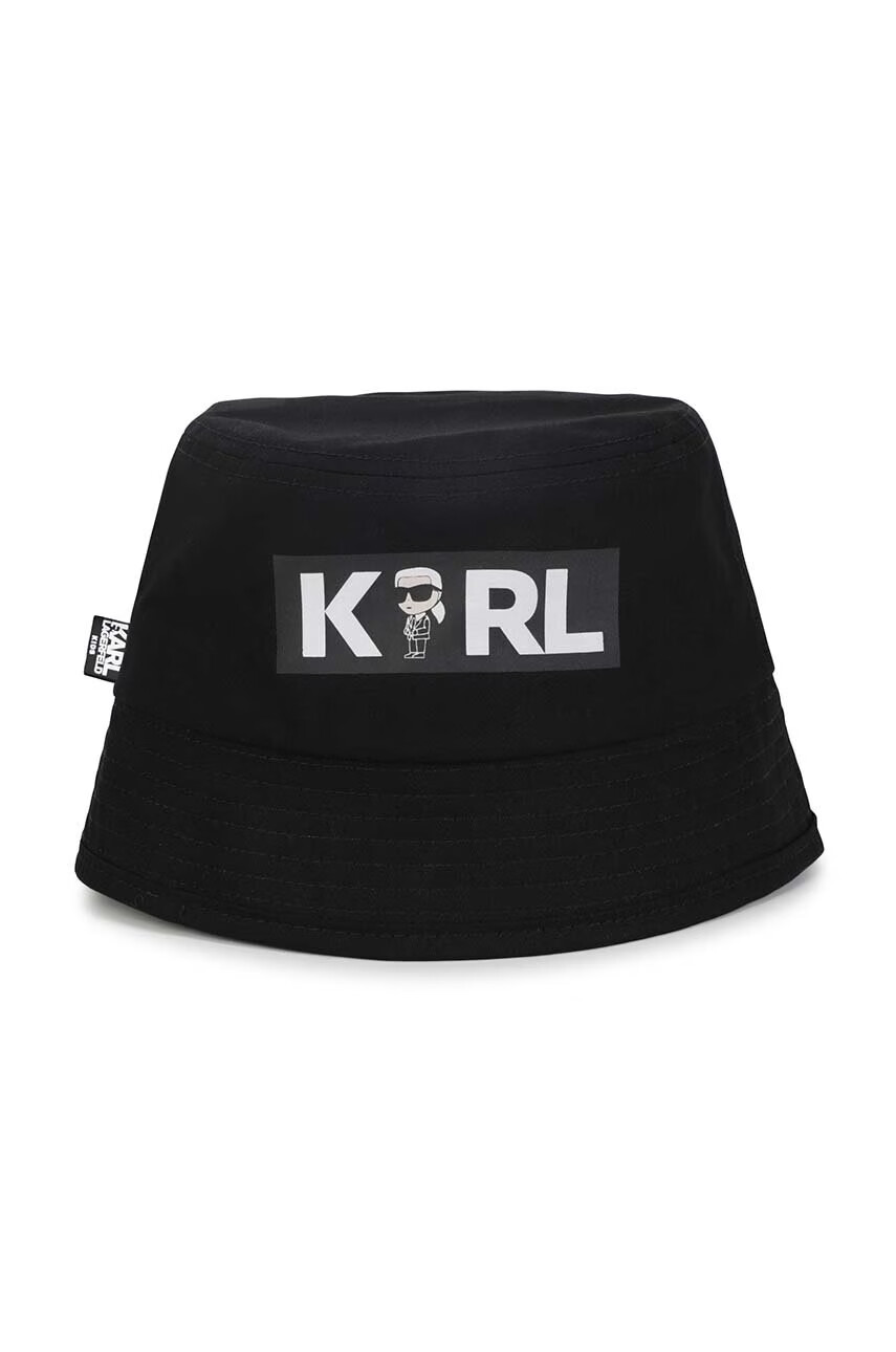 Karl Lagerfeld Детска памучна капела в черно от памук - Pepit.bg