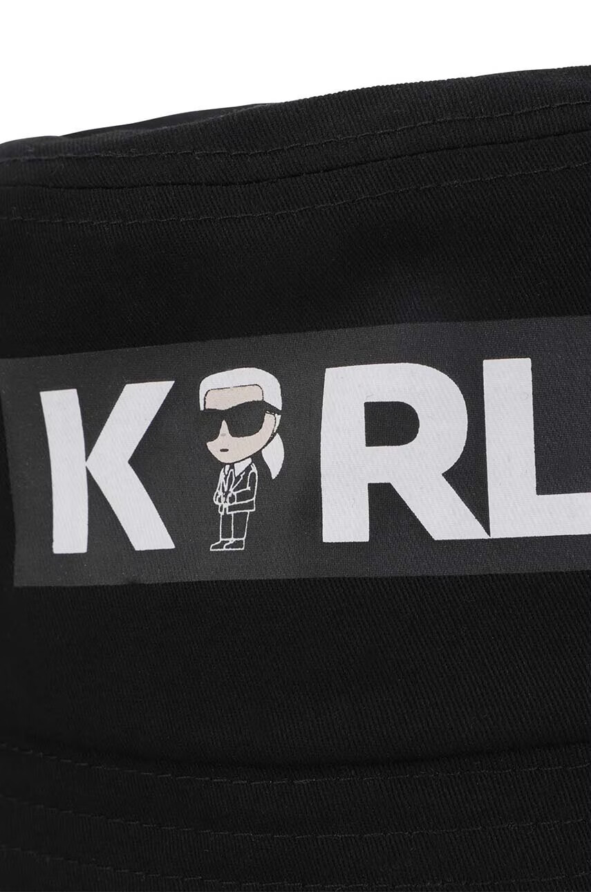 Karl Lagerfeld Детска памучна капела в черно от памук - Pepit.bg