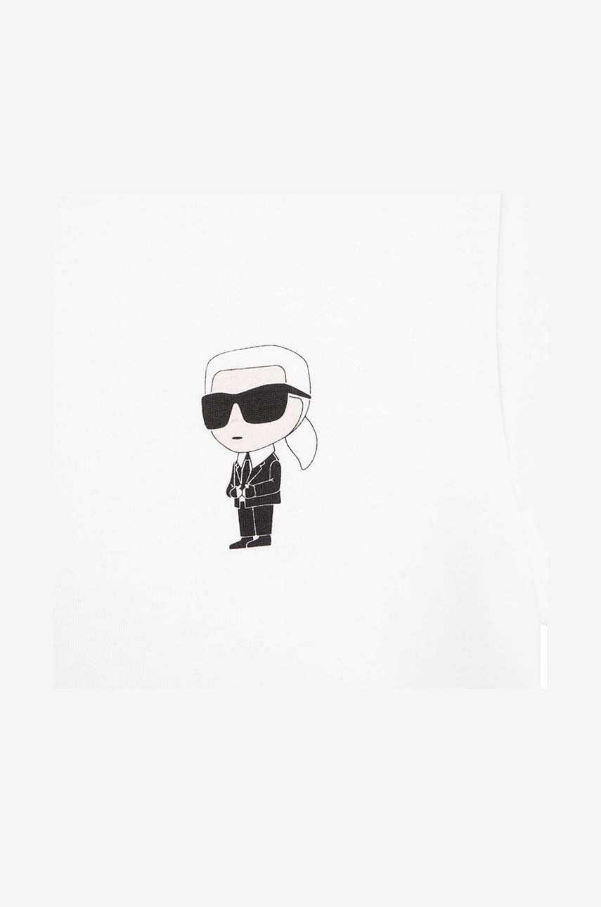 Karl Lagerfeld Детска памучна тениска в бяло с принт - Pepit.bg