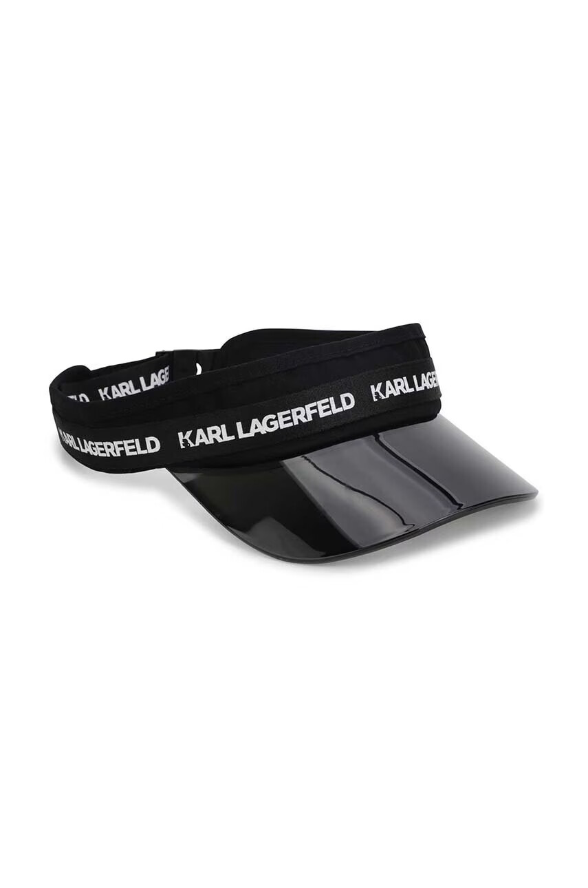 Karl Lagerfeld Детска шапка с козирка в черно с апликация - Pepit.bg