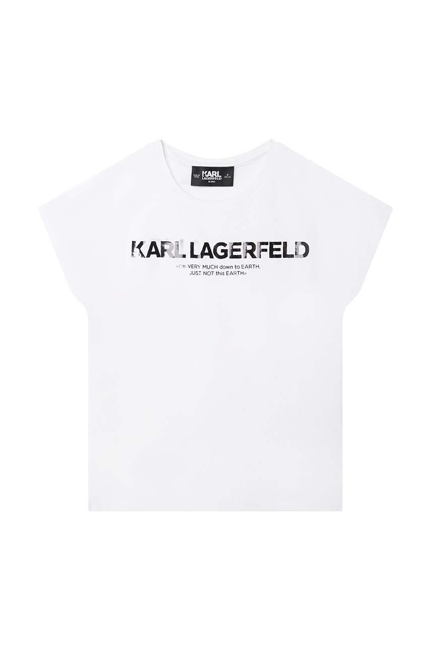 Karl Lagerfeld Детска тениска в бяло - Pepit.bg