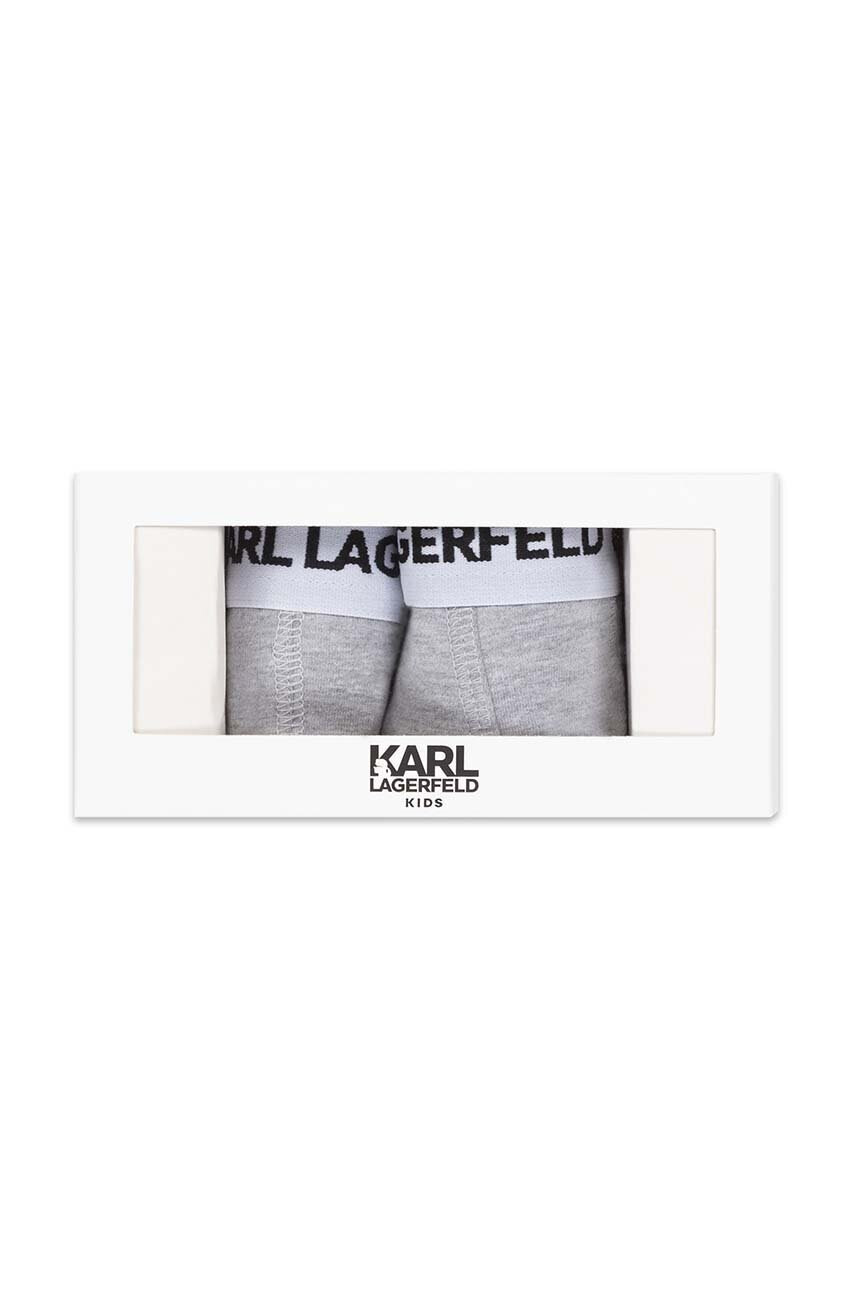 Karl Lagerfeld Детски боксерки (2 броя) в сиво - Pepit.bg
