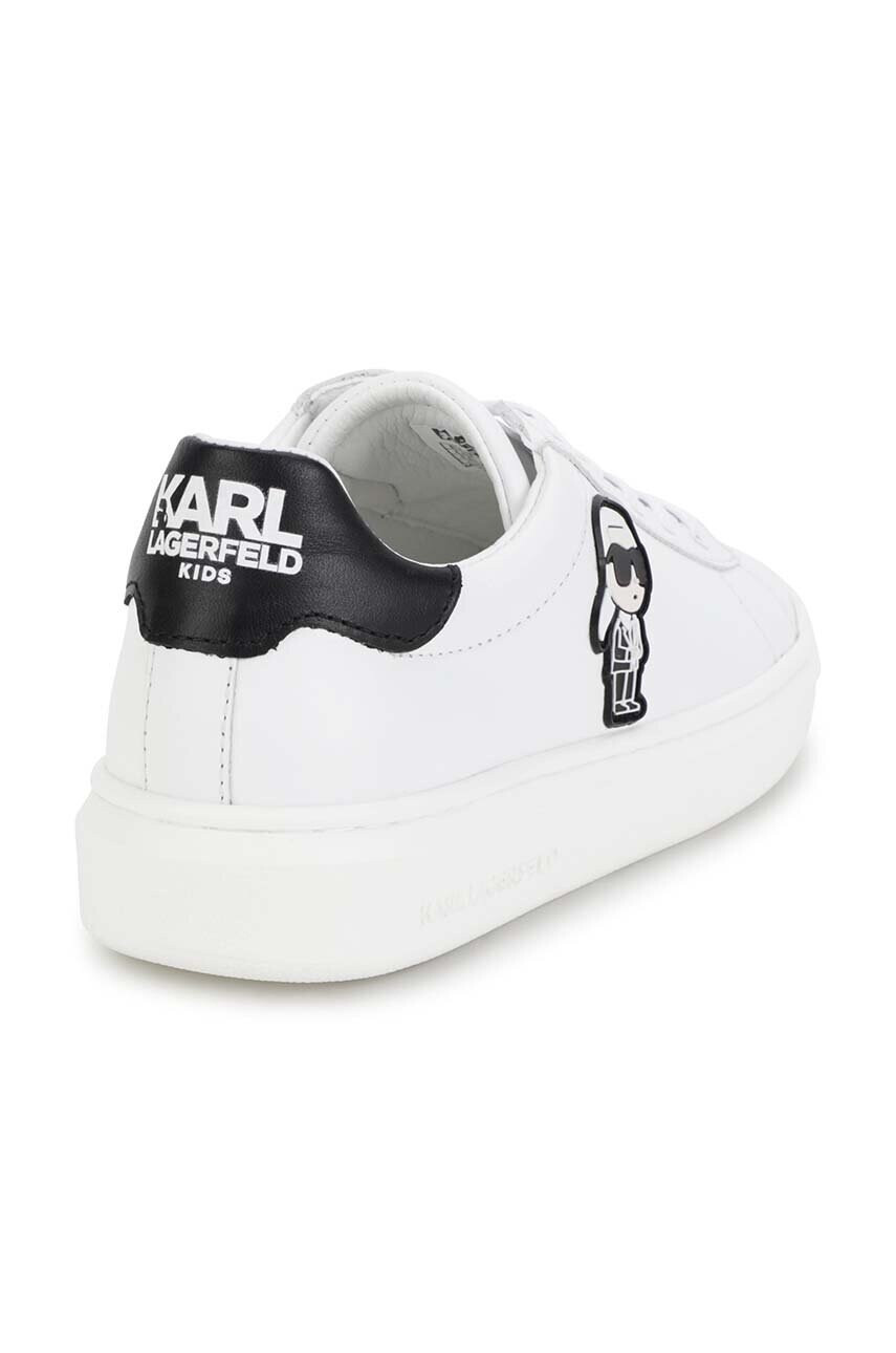 Karl Lagerfeld Детски кожени маратонки в бяло - Pepit.bg