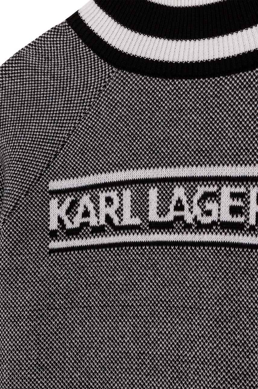 Karl Lagerfeld Детски памучен пуловер в черно - Pepit.bg