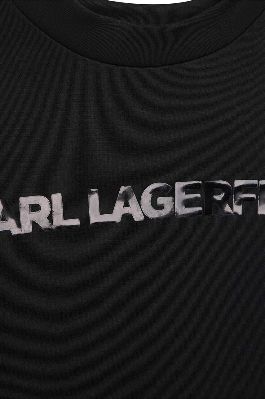 Karl Lagerfeld Детски суичър в черно с принт - Pepit.bg