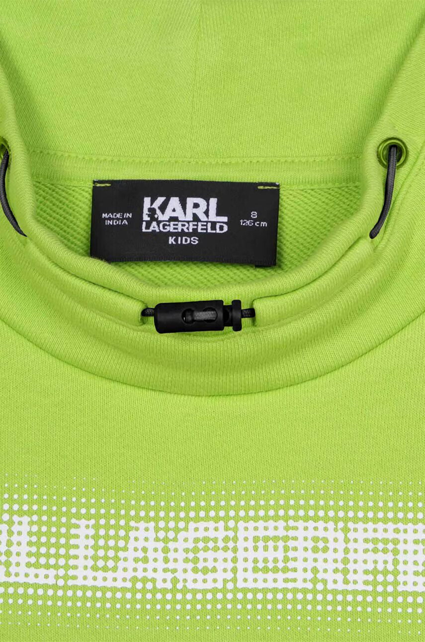 Karl Lagerfeld Детски суичър в зелено с принт - Pepit.bg