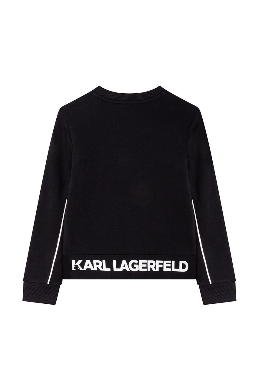 Karl Lagerfeld Детски суичър в черно с десен - Pepit.bg