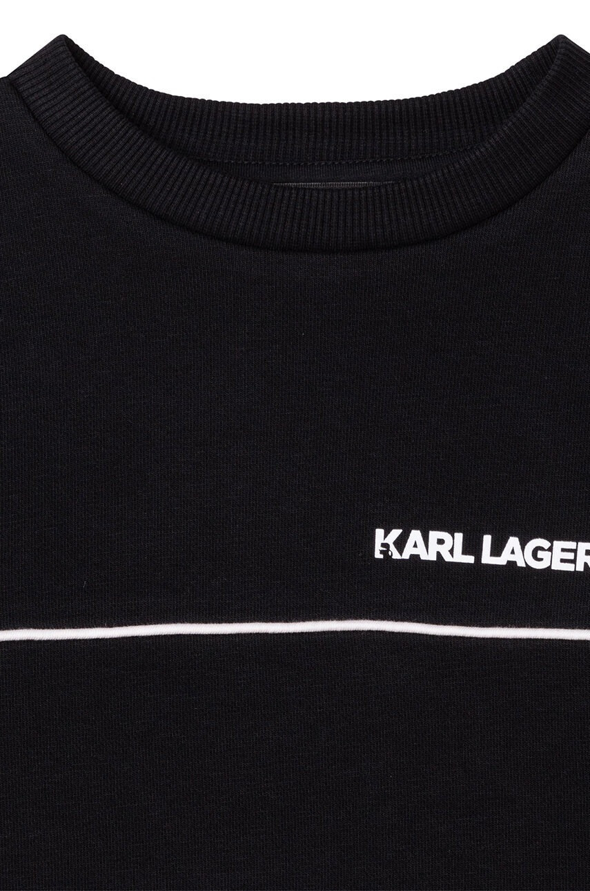 Karl Lagerfeld Детски суичър в черно с десен - Pepit.bg