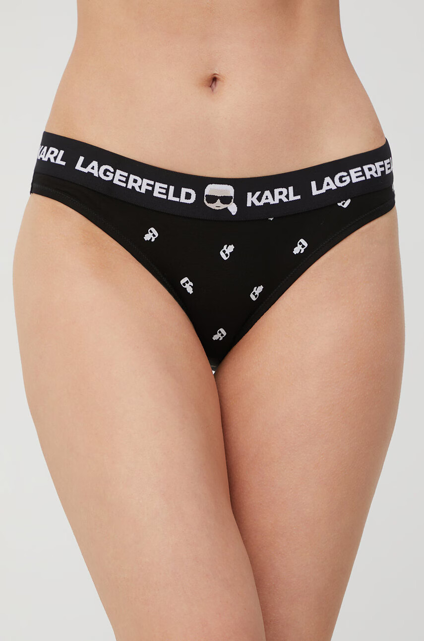 Karl Lagerfeld Долнище на бански в черно - Pepit.bg