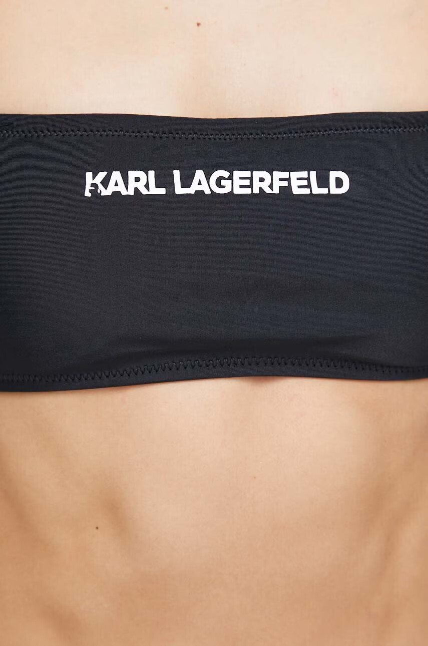 Karl Lagerfeld Горнище на бански в черно с леко подплатена чашка - Pepit.bg