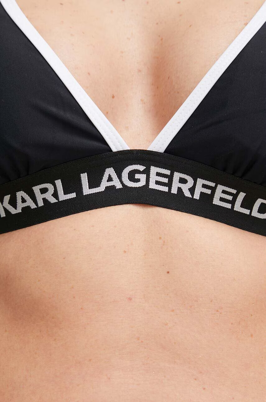Karl Lagerfeld Горнище на бански в черно с леко подплатена чашка - Pepit.bg