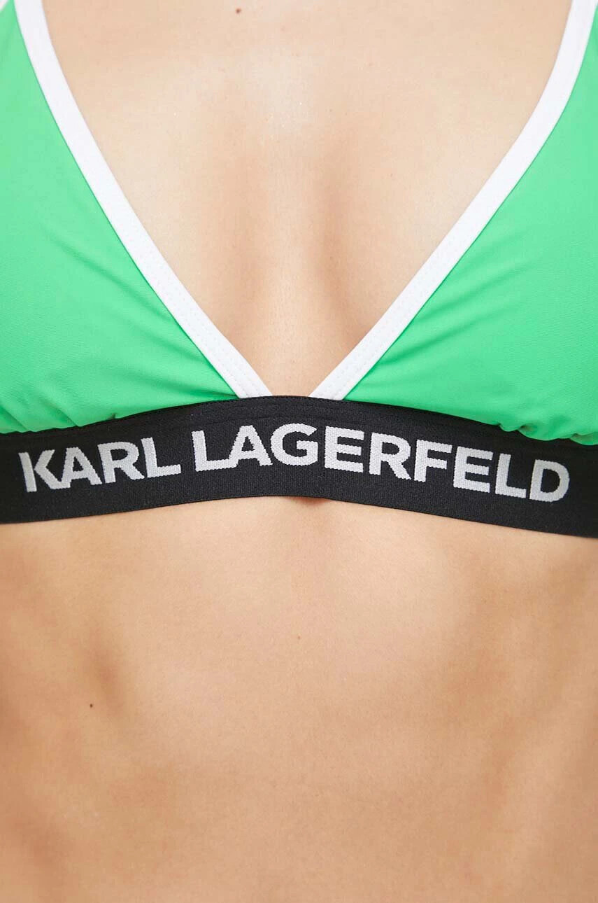 Karl Lagerfeld Горнище на бански в зелено с леко подплатена чашка - Pepit.bg