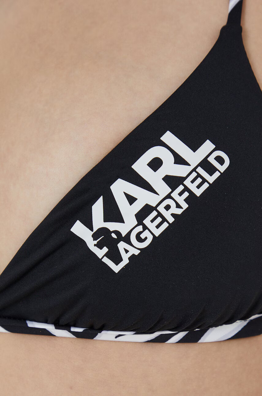 Karl Lagerfeld Горнище на бански в черно с подплатена чашка - Pepit.bg