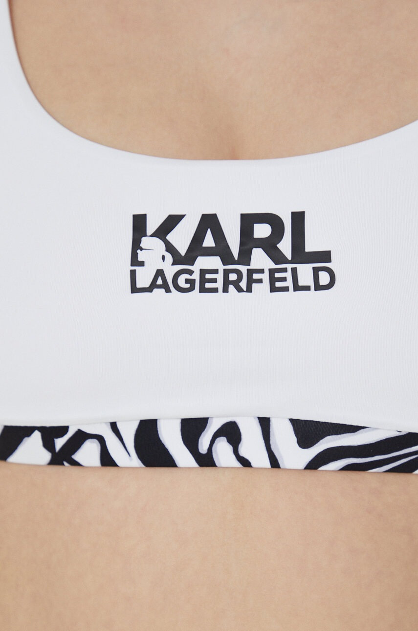 Karl Lagerfeld Горнище на бански в бяло с мека чашка - Pepit.bg