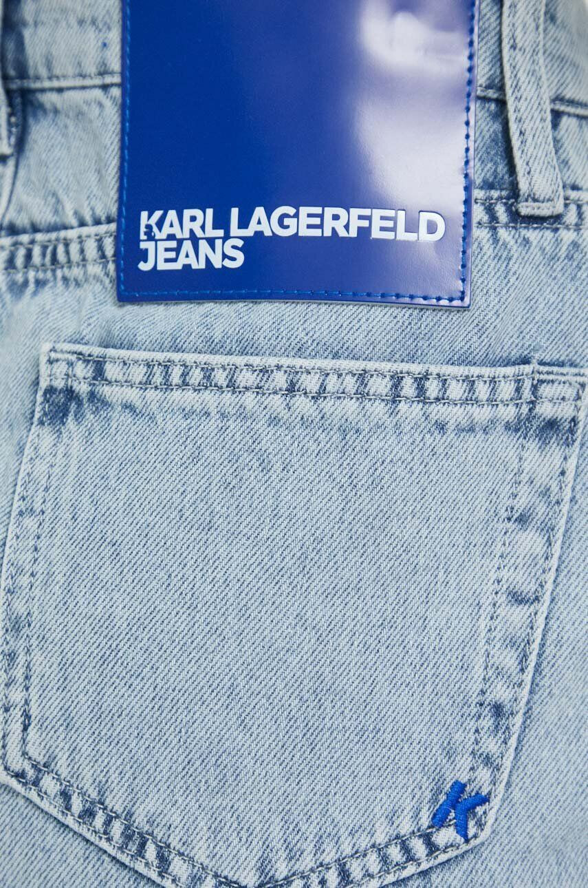 Karl Lagerfeld Jeans Дънкова пола в синьо къс модел със стандартна кройка - Pepit.bg