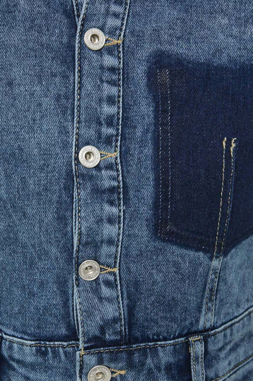 Karl Lagerfeld Jeans Дънкова рокля в синьо къс модел със стандартна кройка - Pepit.bg