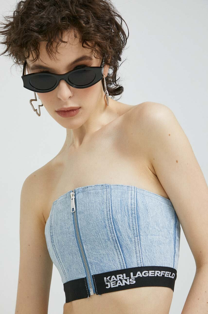 Karl Lagerfeld Jeans Корсет дамски в синьо - Pepit.bg